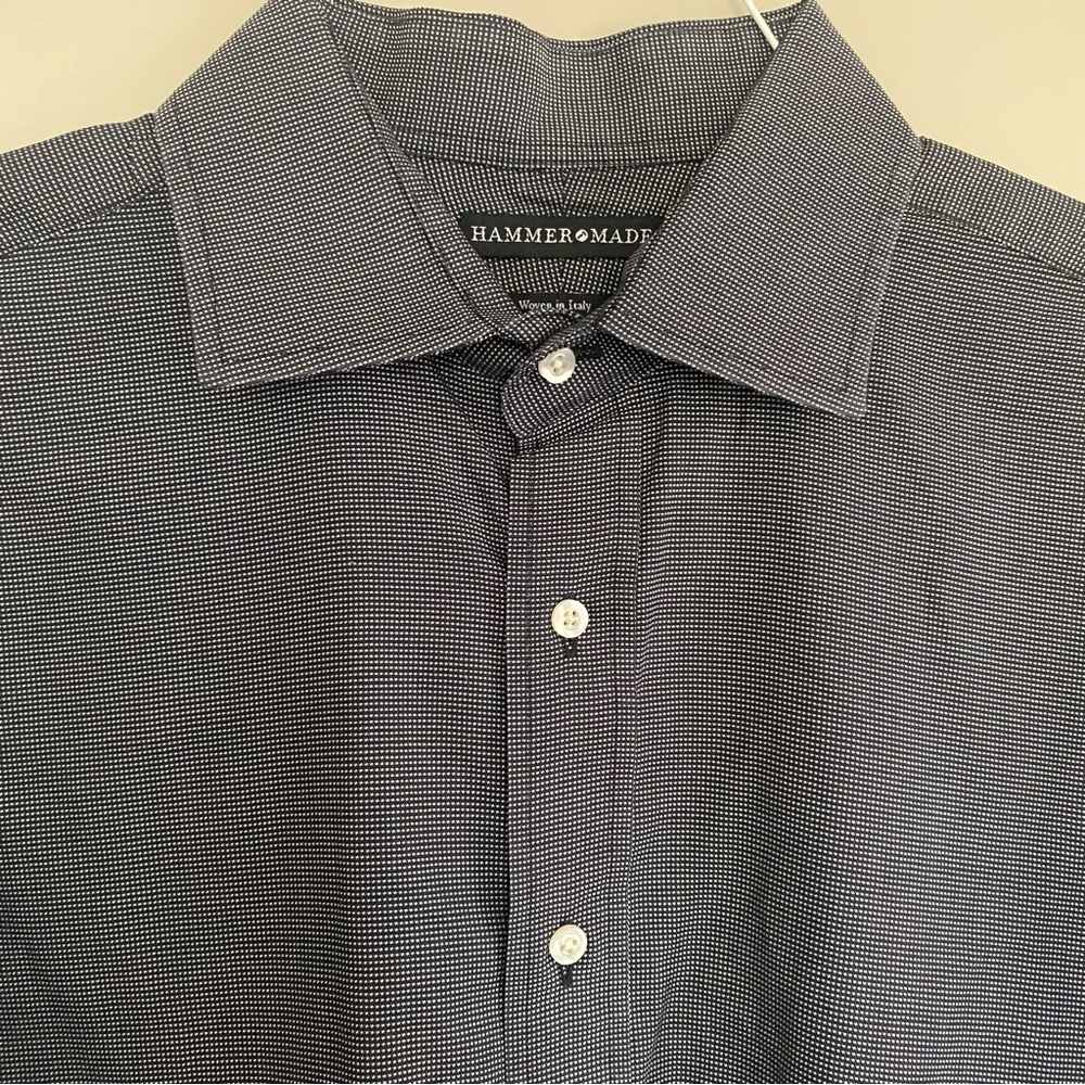 Hammer Made Black & White Cotton Dress Shirt